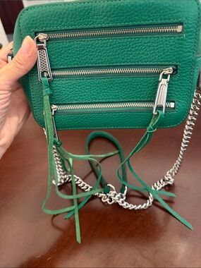Super Cute Rebecca Minkoff Emerald Green Pebbled Leather Crossbody